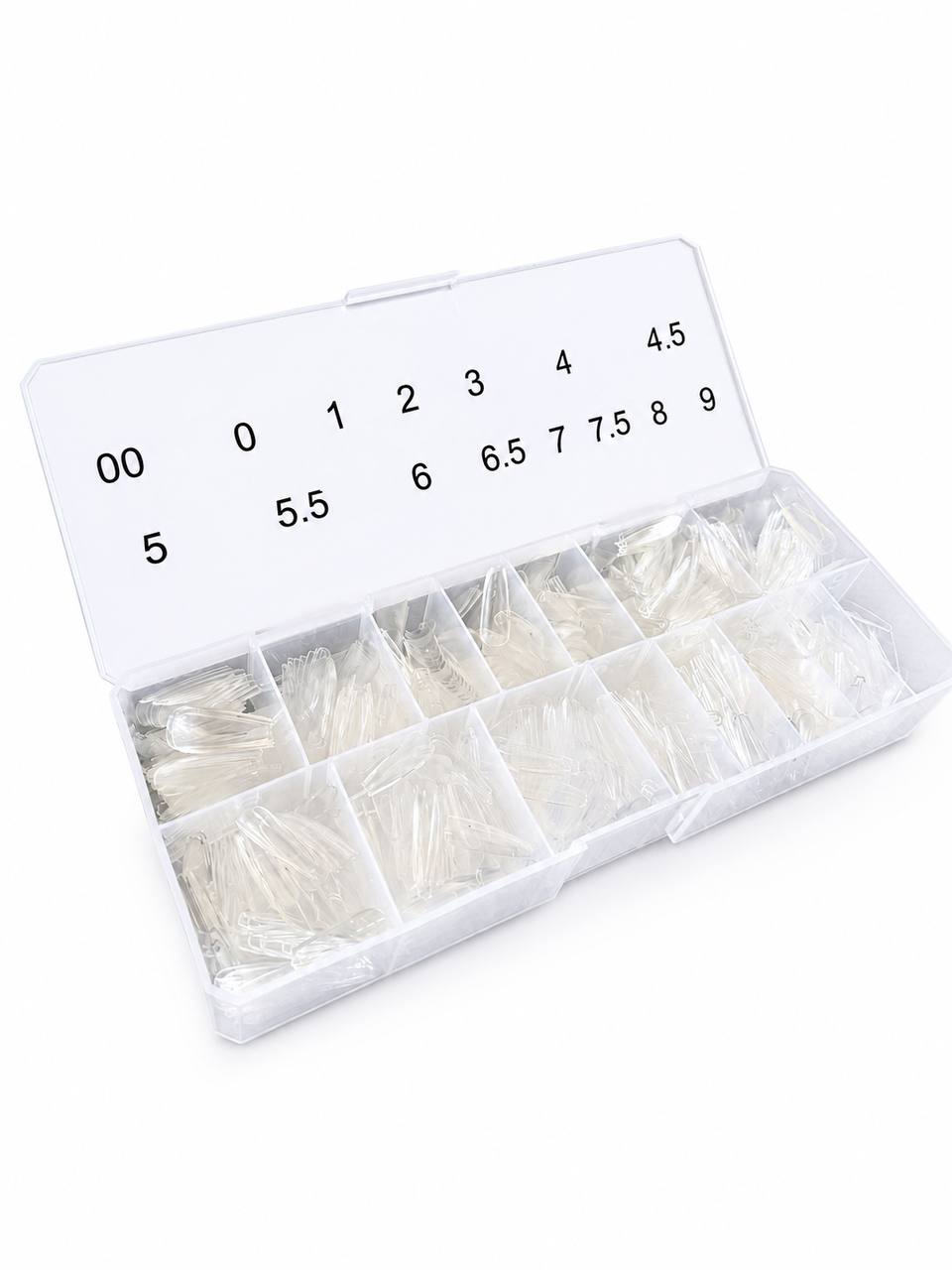 DND Soft Gel Tips Full Clear Tip - 15 Sizes/ 1000 Tips (Extra size 4->6) BUY 5 GET 1 FREE