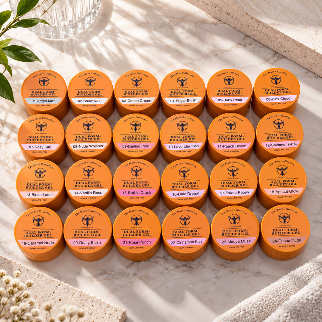 Phoenix 2-in-1 Dual Form Builder Gel – 24-Color Collection + FREE Phoenix Flexi Top, Base &amp; Bonder