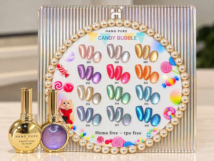 HANG CANDY BUBBLE CATEYE 12 COLORS - FREE 1 SET WATER DROP + 1 MAGNET