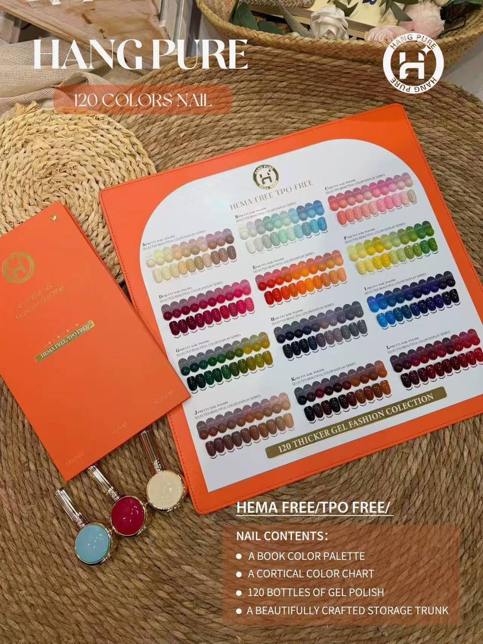 HANG PURE – 120 COLORS GEL POLISH COLLECTION FREE 1 VALI + 1 COLOR BOOK + 1 COLOR CHART