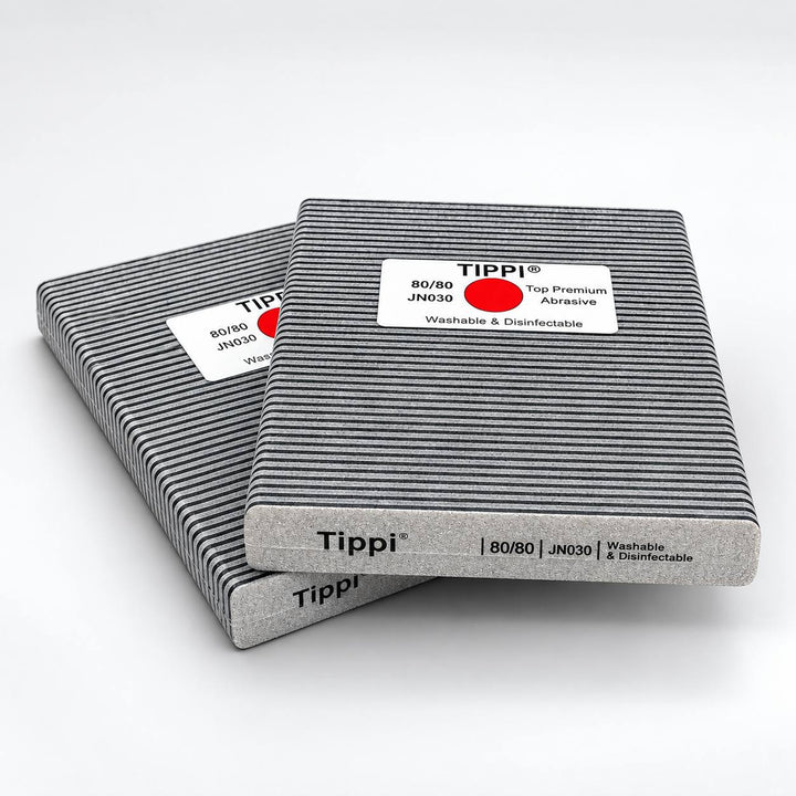 TIPPI TOP PREMIUM (JAPAN) NAIL FILE 80/80 -  WASHABLE &amp; DISINFECTABLE PACK OF 50pcs