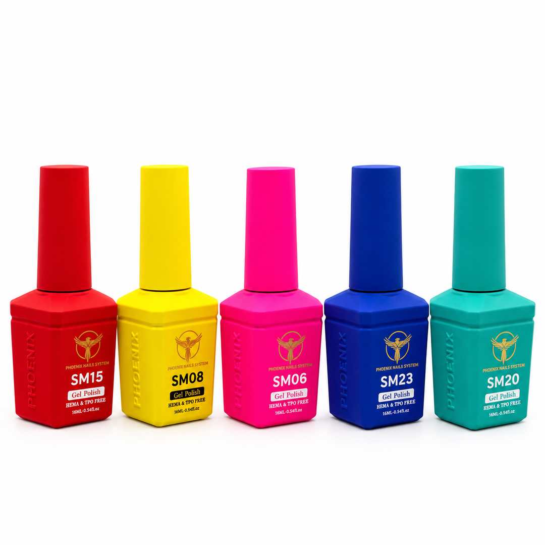 Phoenix NEON CRUSH Gel Collection 24 Colors - Free Extra 24 Gels + 1 Color Book + Vali + Free 6 MS Acrylic Powders 2oz