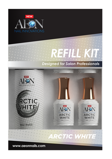 Aeon Arctic White  Gel Refill 8oz + 4 Free Small Gel 0.5oz