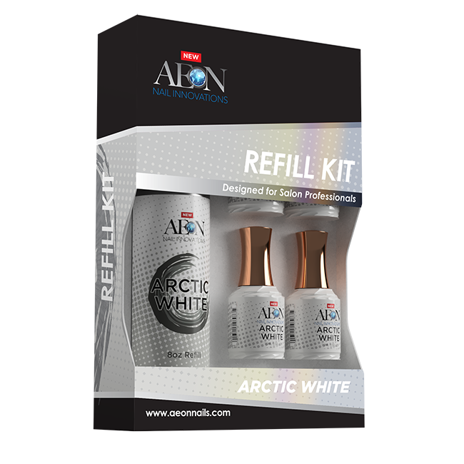 Aeon Arctic White  Gel Refill 8oz + 4 Free Small Gel 0.5oz