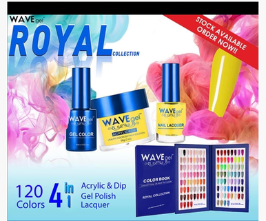 WaveGel 4in1 120 Colors Royal Collection - FREE 1 Sunny Led Lamp +1 Color Book + 1 Sample Tip