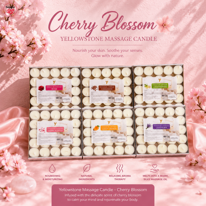 Yellowstone Massage Candle - Cherry Blossom - BUY 2 FREE 1