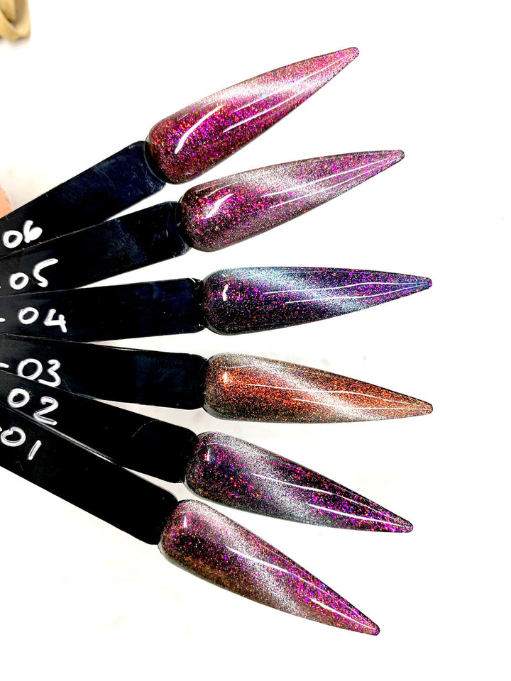 Aeon Gel 24D Cateye ( Set of 6 ) + Free 1 Aeon Pitch Black Gel 0.5 Oz