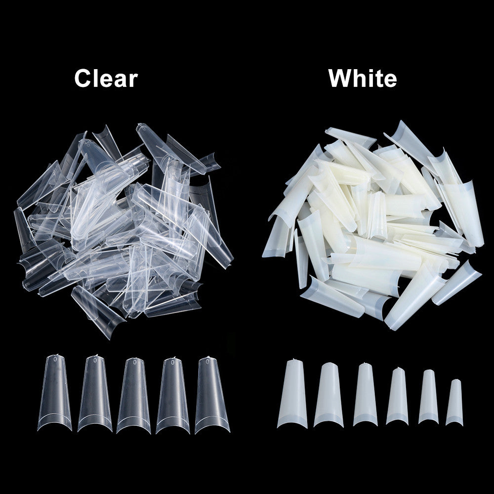 Coffin Nail Tips Natural 10 Sizes ( Bag of 500pcs )