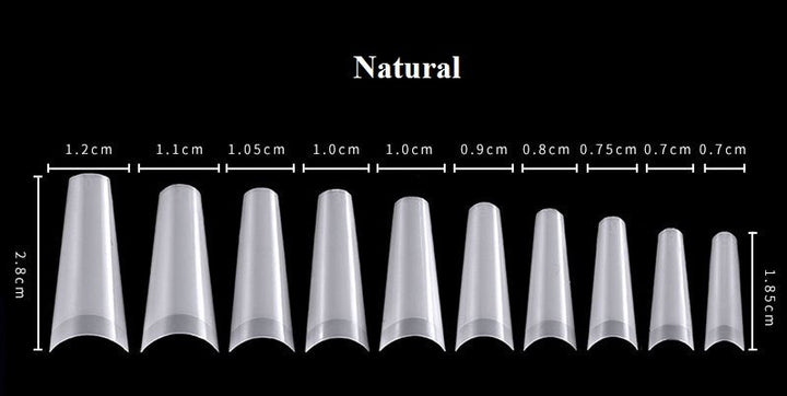 Coffin Nail Tips Natural 10 Sizes ( Bag of 500pcs )