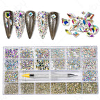 Rhinestone Kit with Dotting Tool - AB Rainbow Color