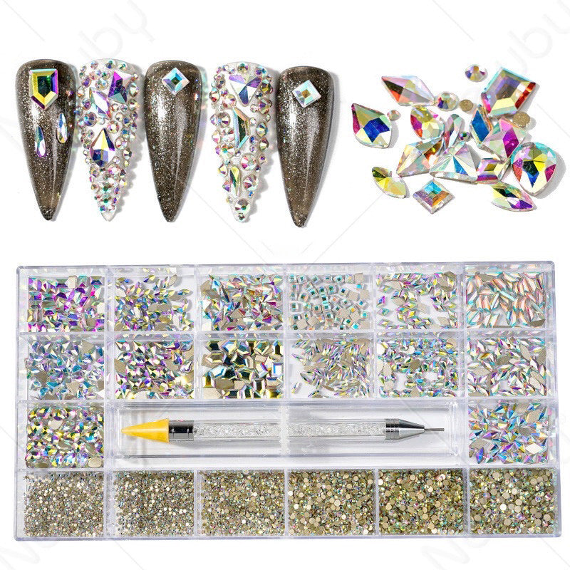 Rhinestone Kit with Dotting Tool - AB Rainbow Color