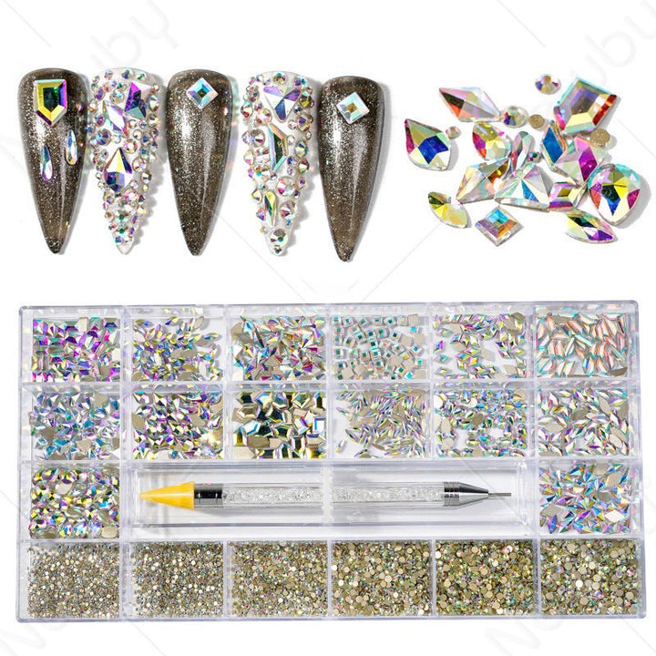 Rhinestone Kit with Dotting Tool - AB Rainbow Color