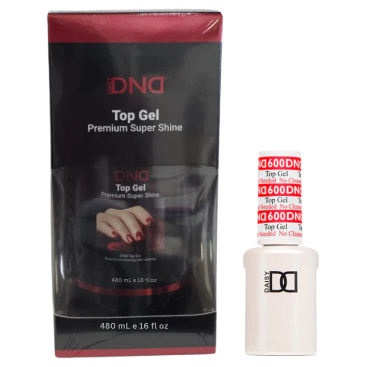 DND GEL TOP COAT NO CLEANSER 16OZ + FREE 12 0.5OZ BOTTLE