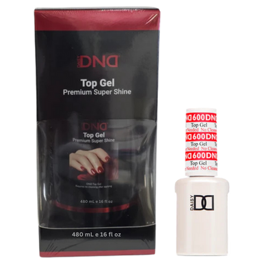 DND GEL TOP COAT NO CLEANSER 16OZ + FREE 12 0.5OZ BOTTLE