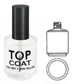 Empty Glass Bottle ,Top Coat; With Cap 0.5oz