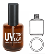 Empty Glass Bottle UV Top Coat With Cap 0.5oz