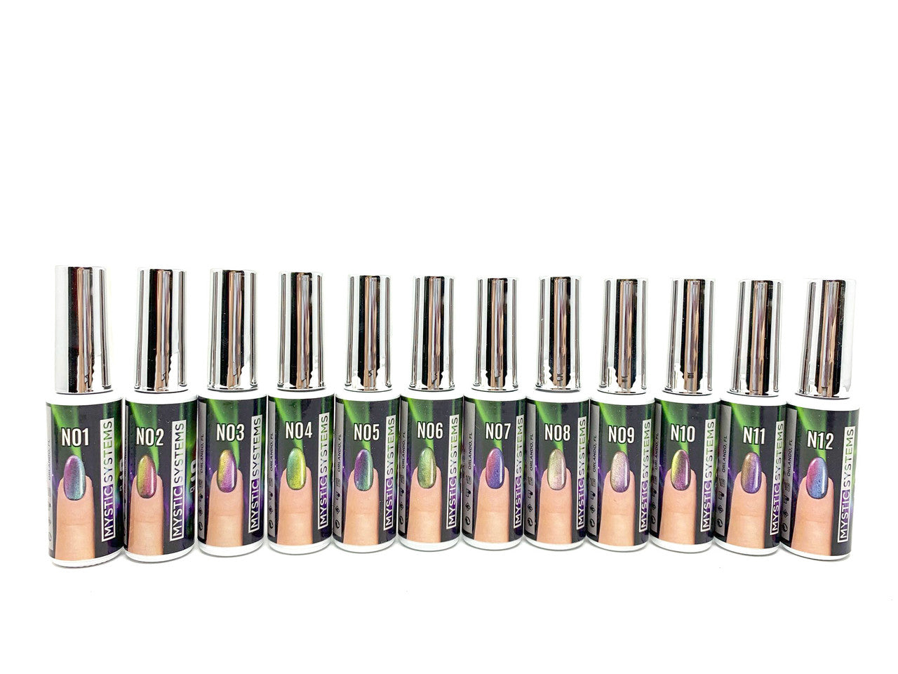 MS Cat Eye Gel 0.25oz ( Set of 12 Colors ) + Free Sample Tip + 1 magnet 2in1
