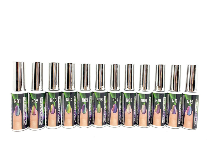 MS Cat Eye Gel 0.25oz ( Set of 12 Colors ) + Free Sample Tip + 1 magnet 2in1