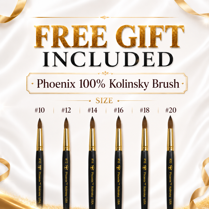 Phoenix SHEER Dip &amp; Acrylic Powder Collection 24 Colors - Free 1 Color Book + Vali - FREE Acrylic Brush PHOENIX  - LIMITED TIME ONLY