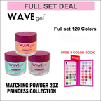 Wavegel Matching Powder 2oz - Princess Collection - Full set 120 Colors w/ 1 set Color Book