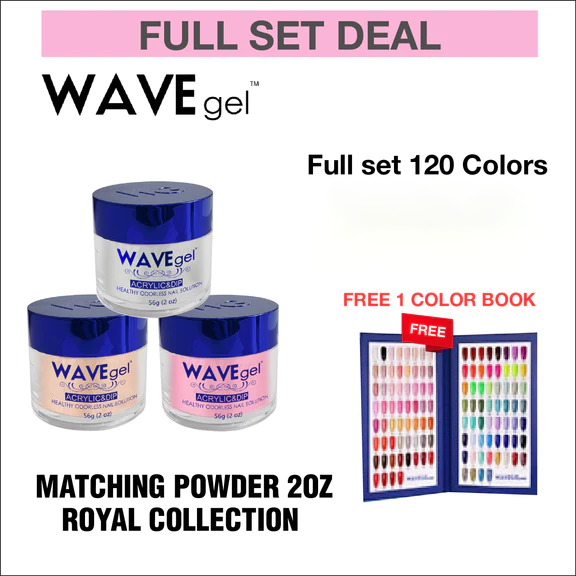 Wavegel Matching Powder 2oz - Royal I Collection - Full set 120 Colors ( 