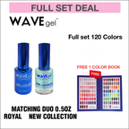 Wavegel Matching Duo 0.5oz - Royal New Collection - Full set 120 New Colors (#1- #120) w/ 1 set Color Book