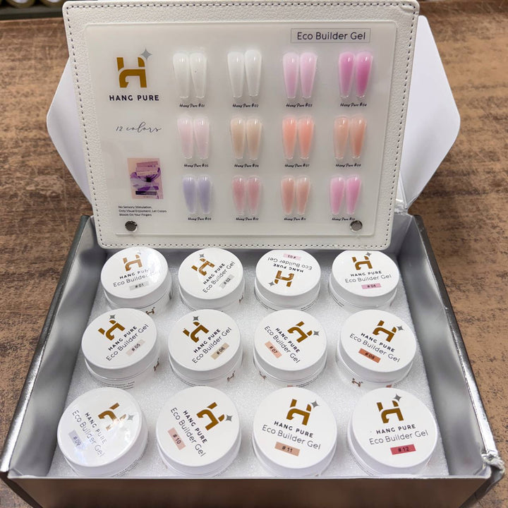 HANG Pure Builder Gel Set 12 Colors - Free 1 Brush + Builder Gel Base + Builder Gel Clear