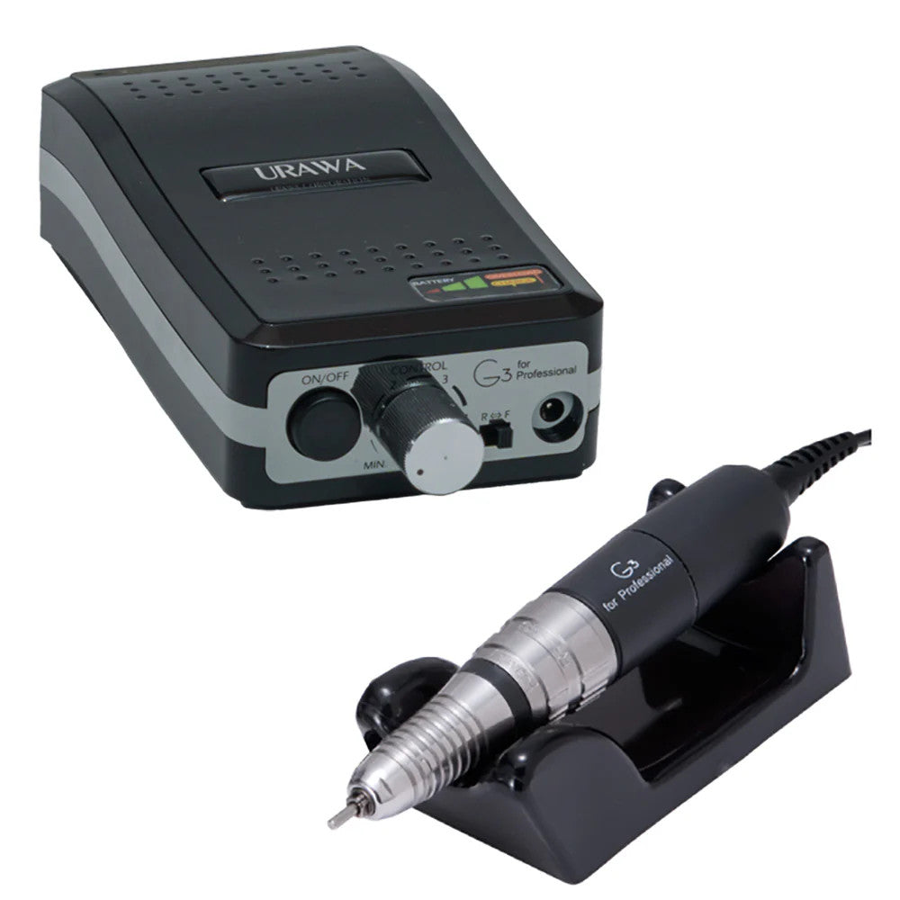 URAWA - PROFESSIONAL PORTABLE NAIL DRILL G3 SERIES - BLACK + Free 1 Motor Cord