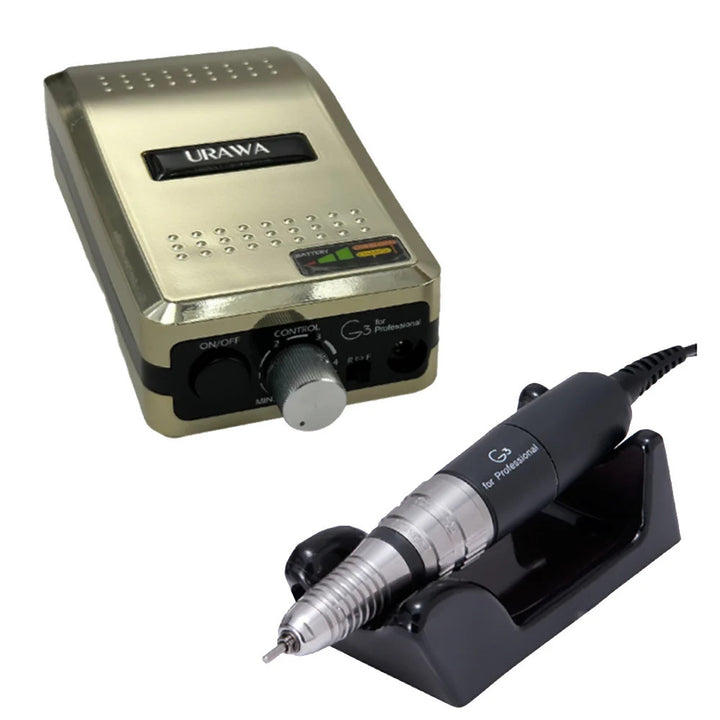 URAWA - PROFESSIONAL PORTABLE NAIL DRILL G3 SERIES - GOLD + Free 1 Motor Cord