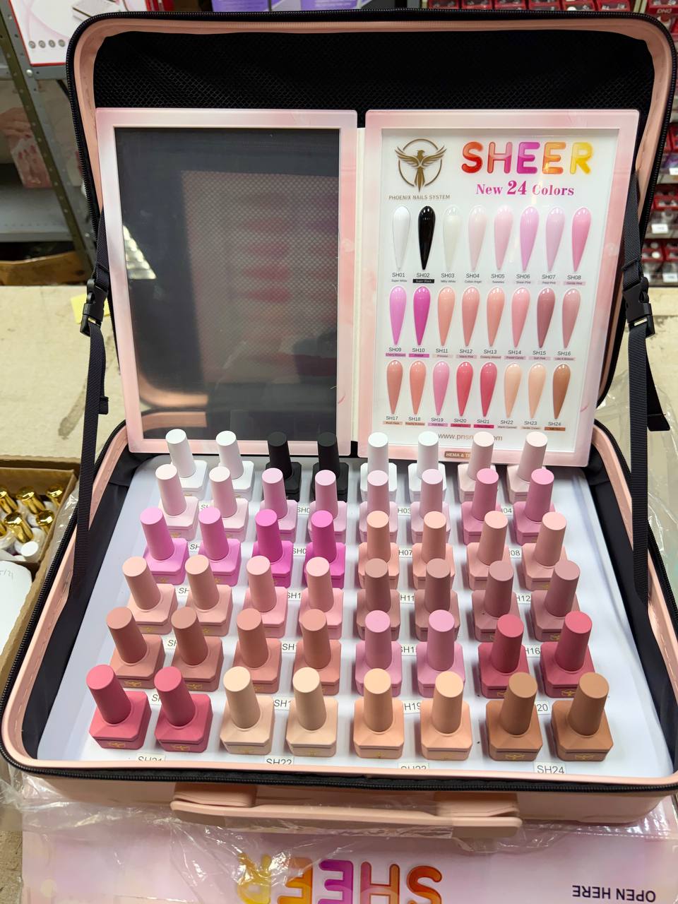 Phoenix Sheer Gel Collection 24 Colors - Free Extra 24 Gels + 1 Color Book + Vali - FREE Mica Holder Rack - LIMITED TIME ONLY
