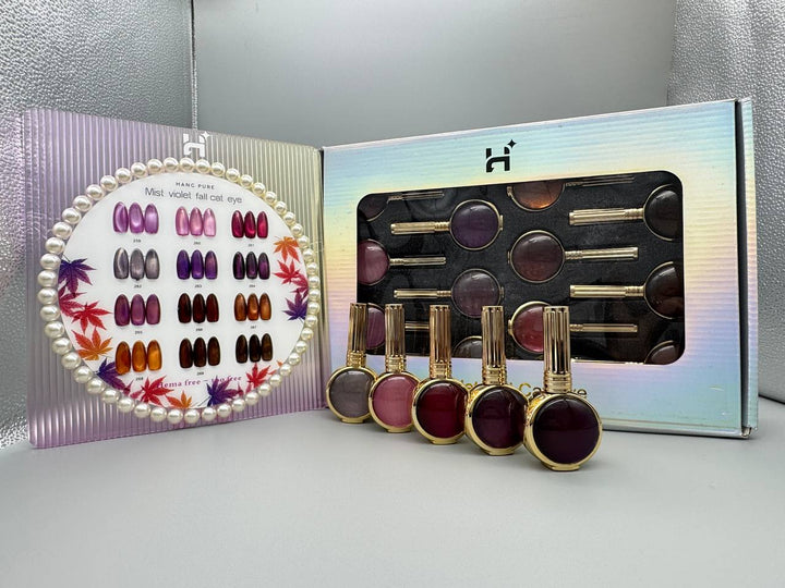 Hang Cateye Mist Violet Fall Collection 12 Colors (259 - 270) - Free 1 Set Water Drop + 2 Magnet (Ring+French)