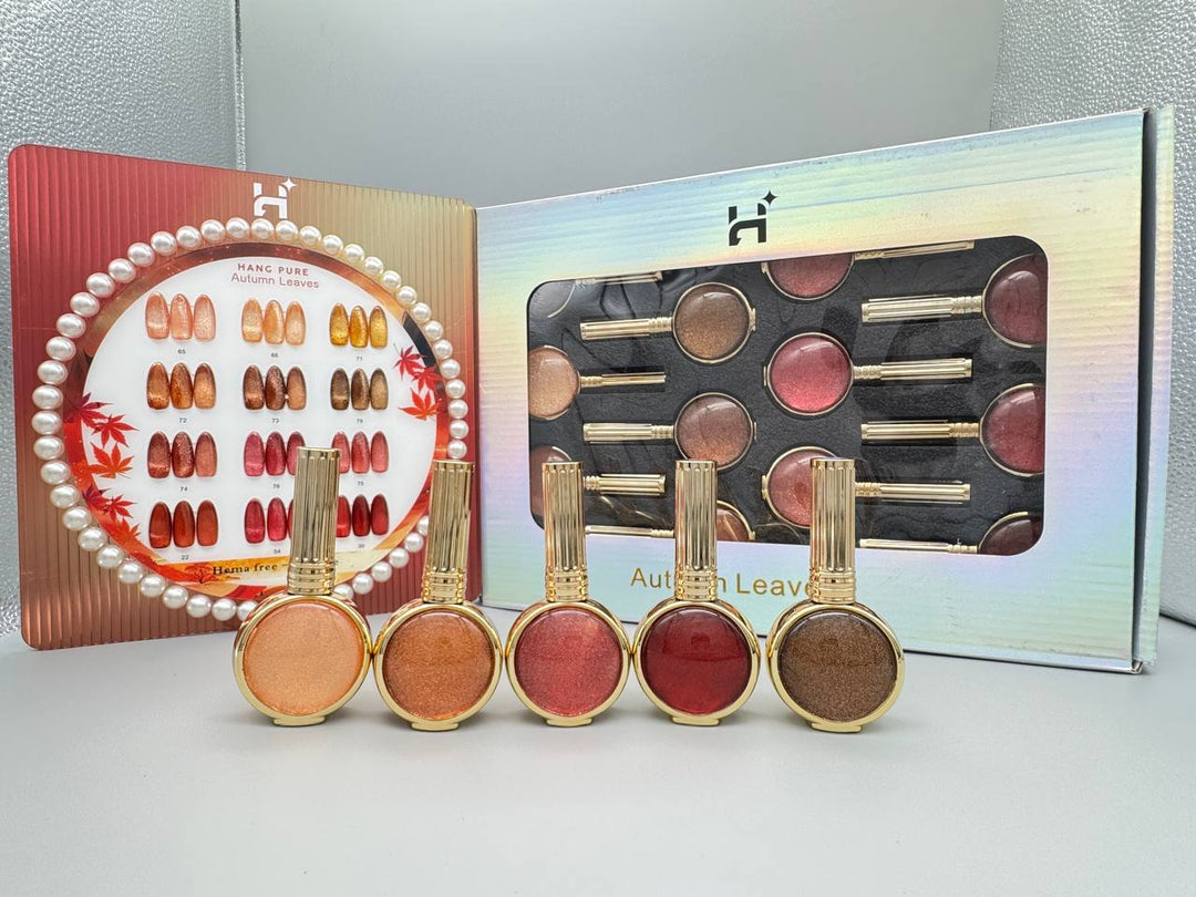 Hang Cateye Autumn Leaves Collection 12 Colors - Free 1 Set Water Drop + 2 Magnet (Ring+French)