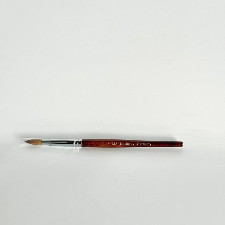 MS Kolinsky Germany Acetone Proof Red Wood Acrylic Brush No.8