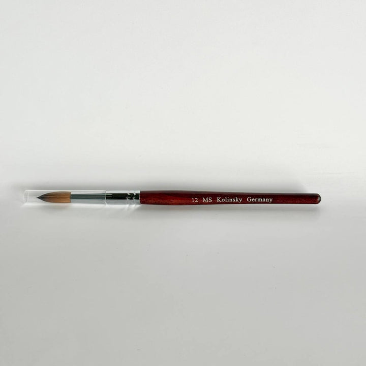 MS Kolinsky Germany Acetone Proof Red Wood Acrylic Brush No.12