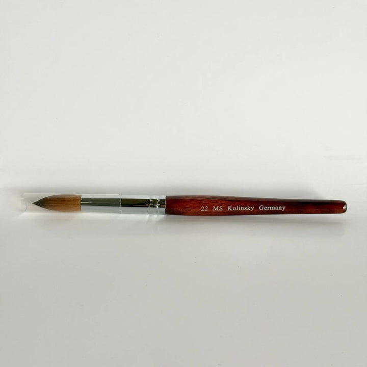 MS Kolinsky Germany Acetone Proof Red Wood Acrylic Brush No.22