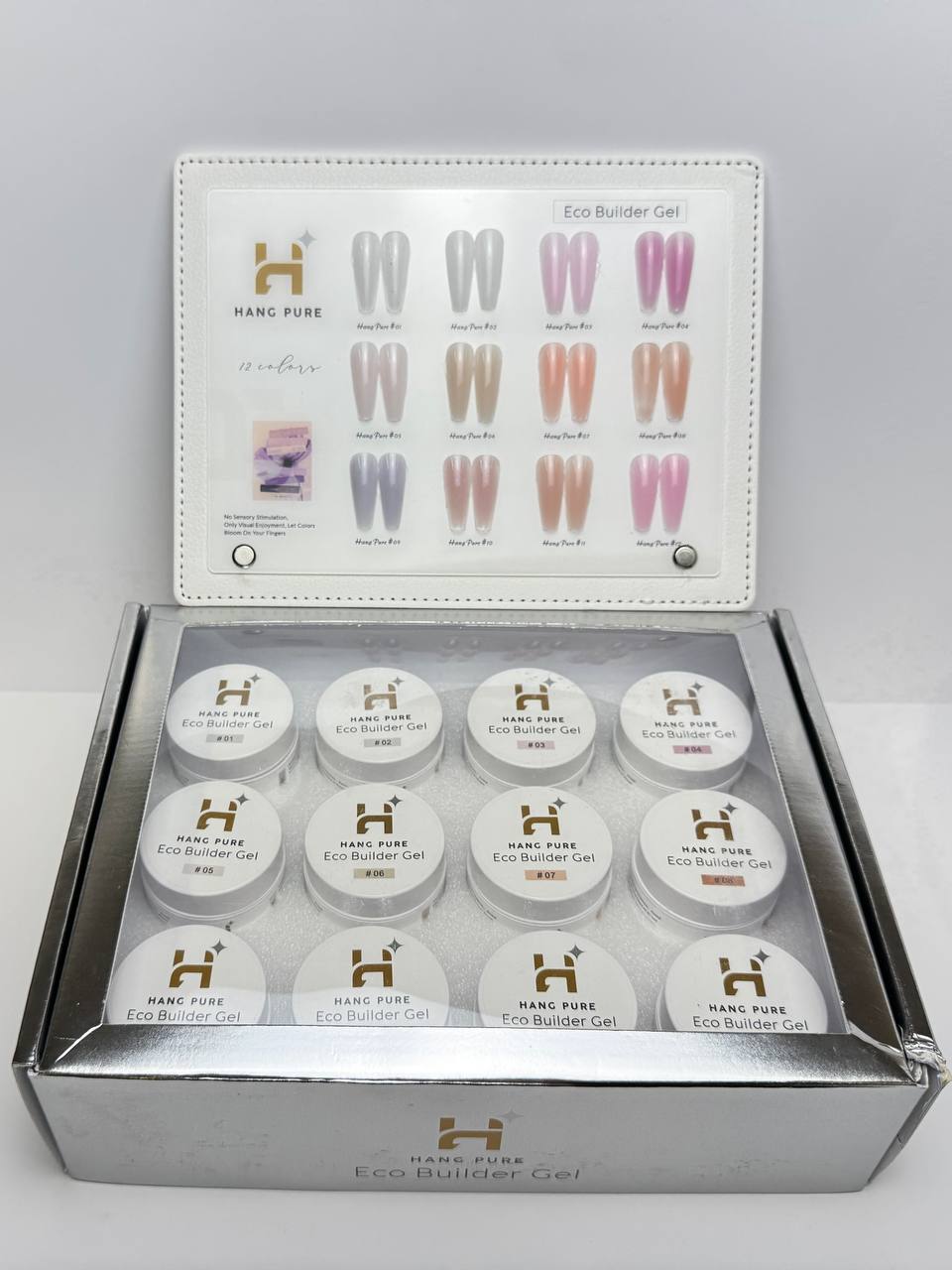 HANG Pure Builder Gel Set 12 Colors - Free 1 Brush + Builder Gel Base + Builder Gel Clear
