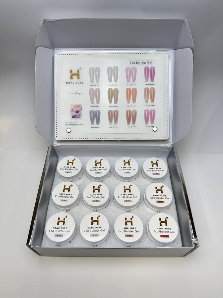 HANG Pure Builder Gel Set 12 Colors - Free 1 Brush + Builder Gel Base + Builder Gel Clear