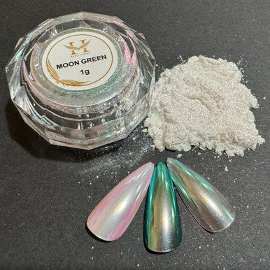 HANG Chrome Effects Powder - Moony Green White Pearl 