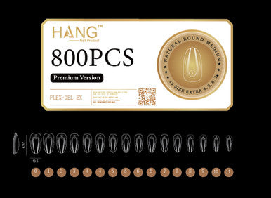 HANG Gel -X Tips Premium Version - Round Medium 800pcs / 12 Sizes