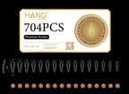 HANG Gel -X Tips Premium Version - Stiletto Long 704pcs / 12 Sizes