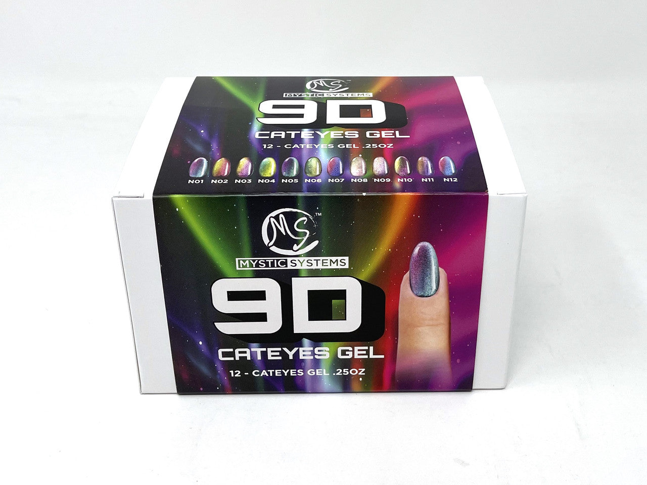 MS Cat Eye Gel 0.25oz ( Set of 12 Colors ) + Free Sample Tip + 1 magnet 2in1