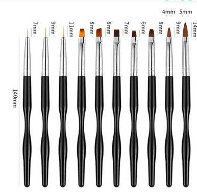 Ms nail paint brush set (10 pcs)