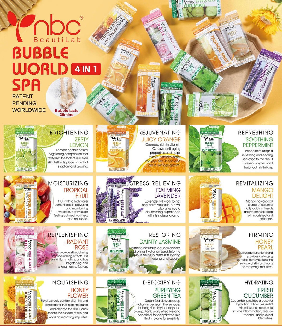 NBC Buble World Spa 4 Steps Combo 3 Cases - Free Ship