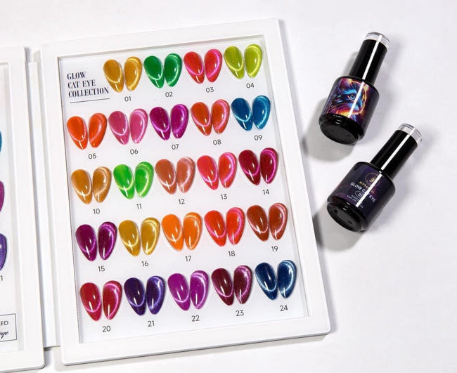 Jet Nail Glow In the Dark Cateye 24 Colors 0.5oz + Free Sample Tip + Magnet Main Image