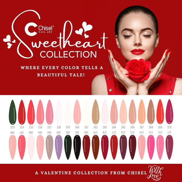 Chisel Dip Powder 2oz 36 Colors - Sweetheart Collection  ( Solid 253 to 288 )