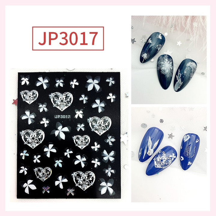 JP WHITE FLOWER STICKER