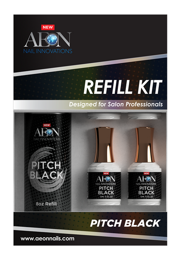 Aeon Pitch Black  Gel Refill 8oz + 4 Free Small Gel 0.5oz