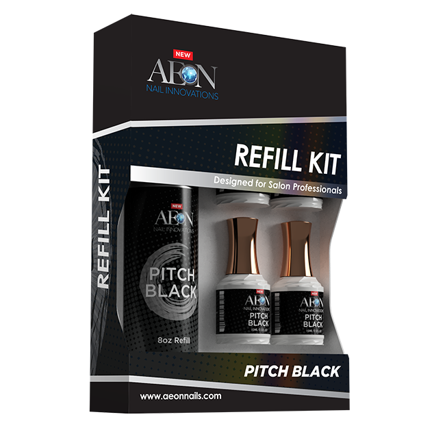 Aeon Pitch Black  Gel Refill 8oz + 4 Free Small Gel 0.5oz