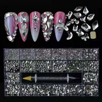 Rhinestone Kit With Dotting Tool - White