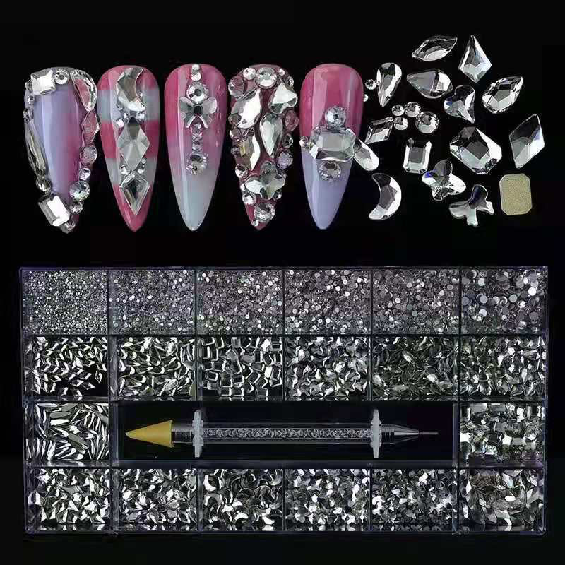 Rhinestone Kit With Dotting Tool - White